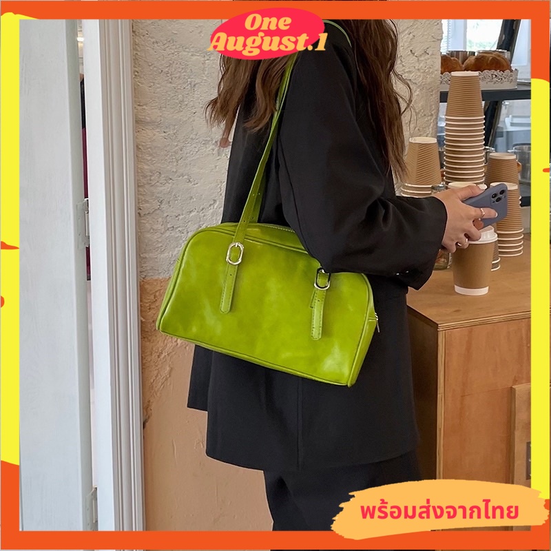 พร้อมส่งจากไทย กระเป๋าหนังแบบนิ่มสไตล์เกาหลีพร้อมสายยาวสะพายไหล่ได้ S028