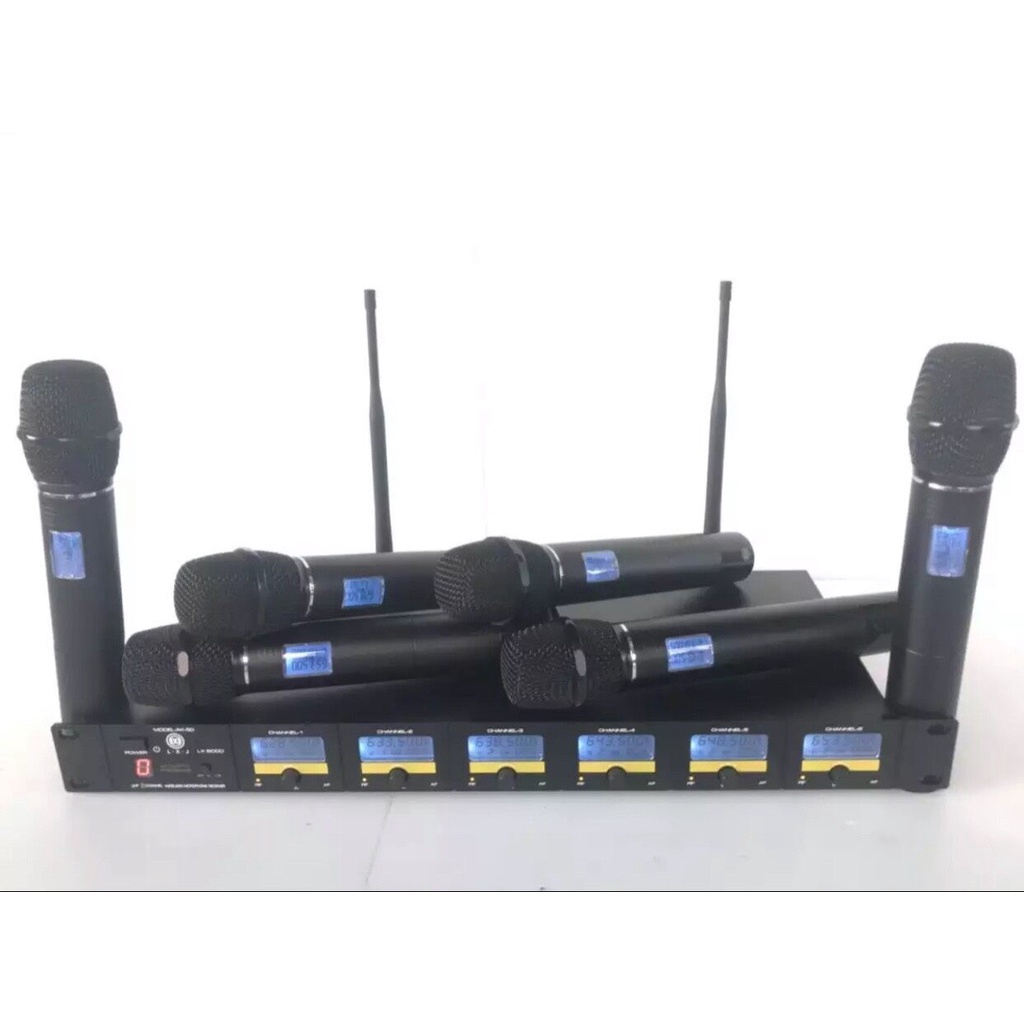 LXJ ชุดไมโครโฟนUHF 100% ใมค์ประชุม คลื่นความที UHF ไมค์ลอยไร้สาย 6ตัว รุ่น LX  6000