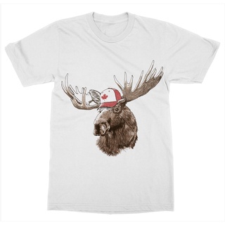 เสื้อยืดผ้าฝ้ายพิมพ์ลายขายดี ใหม่  เสื้อยืดลําลอง แขนสั้น พิมพ์ลาย Canada Moose Canada Day Canadian True North Beave