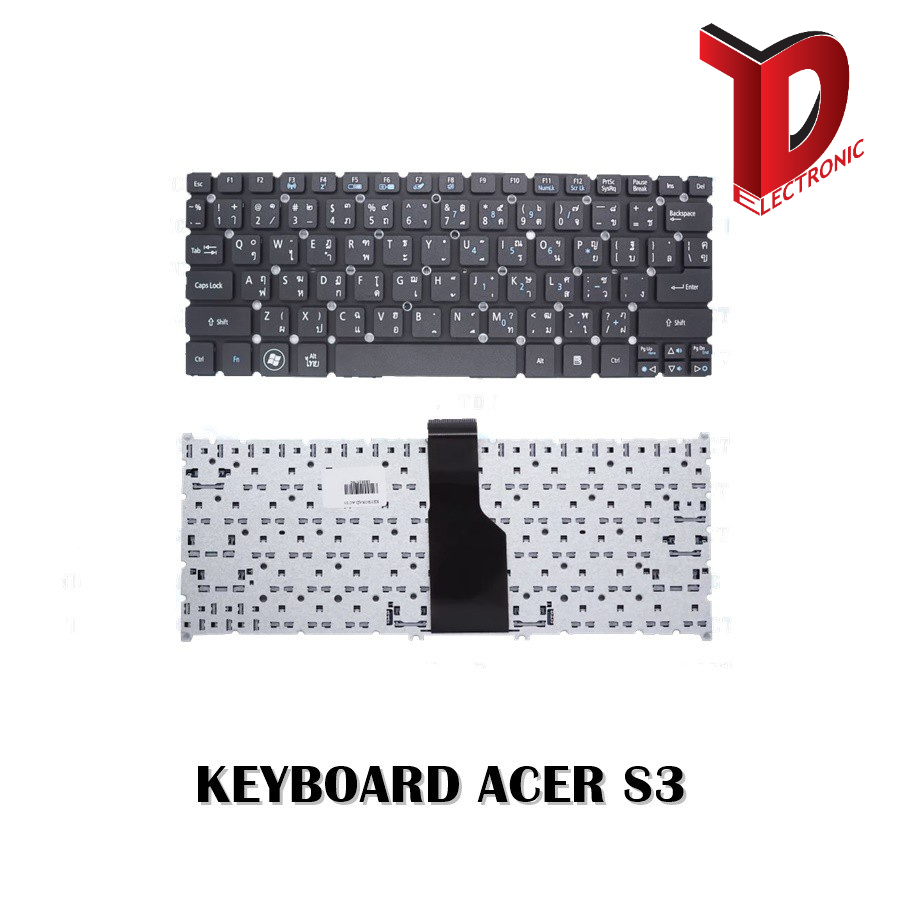 KEYBOARD ACER S3 725 756 S3-391 S3-951 S5-391 V5-121 V5-131 V5-171 /คีย์บอร์ดโน๊ตบุ๊คเอเซอร์ ภาษาไทย