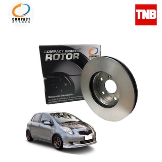 Compact Brakes จานเบรค จานดิสเบรค สำหรับ Toyota Yaris โตโยต้า ยาริส ปี 2007-2013 เฉพาะรุ่นจานหน้าและหลังเป็นดิส จานขนาด 275