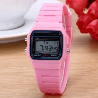 นาฬิกาเด็กนาฬิกาsportwatch รุ่นF91นาฬิกาสายยาง🚀 ส่งด่วน