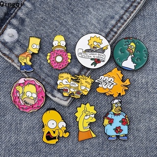 เข็มกลัด รูปการ์ตูน The Simpsons Enamel Pins Funny Bart Simpson Lisa Homer TV Show แบบสร้างสรรค์ สําหรับแฟนคลับ