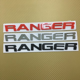 โลโก* RANGER ติดฝากระโปรงหน้า Ford ตัวเอียง ขนาด*27x2.5cm ตัวอักษรแยก มี 3 สี /แดง/เงิน/ดำ