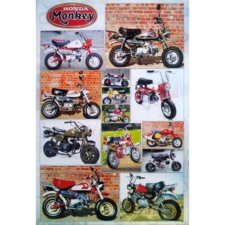 โปสเตอร์ รูปถ่าย รถมอเตอร์ไซค์ ฮอนด้า HONDA Monkey Bike POSTER 24”X35” Inch JAPANESE Mini Motorbikes V6