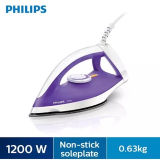 เตารีดแห้งเคลือบพิเศษ PHILIPS (1200 วัตต์) รุ่น GC122/30 สีม่วง / GC122/70 สีเขียว รับประกันศูนย์2ปี