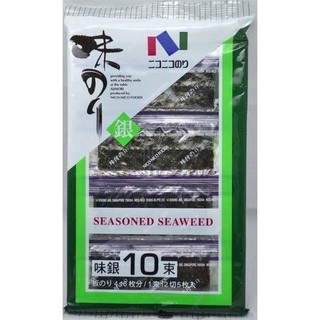 Nico Aji Gin Seaweed (pack Of 10) 111g  นิโก้อาจิกินสาหร่าย (แพ็ค 10 ชิ้น) 111g