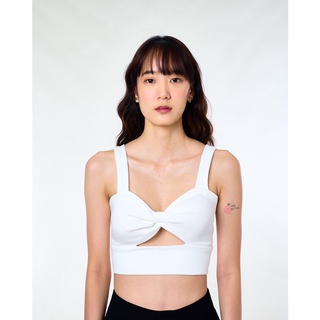 The SRT - Signature Crop Top Bra (TBL101) ท้อป ทรงบรา ผ้ายืด ดีเทลไขว้บิด เดรปหน้า