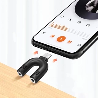 Caravan crew (ไม่รองรับ5G) type-C to 2 3.5mm adapter U-type แจ๊คแปลง Splitter สำหรับต่อไมค์ และโน้ตบุ๊ค และหูฟัง