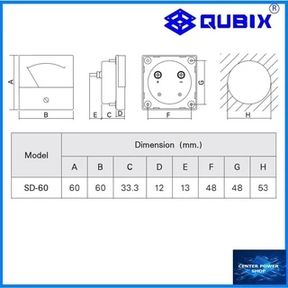 QUBIX Ammeter แบบต่อตรง รุ่น SD-60A พาเนลแอมป์มิเตอร์แบบอนาล็อก SD-60A QUBIX"เซ็นเตอร์เพาเวอร์ช็อป"CENTERPOWERSHOP"