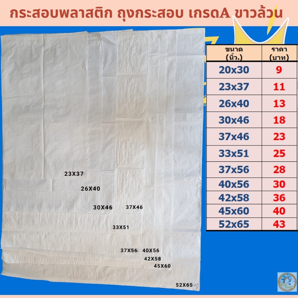 [พร้อมส่ง]ถุงกระสอบ กระสอบพลาสติก ถุงใส่ของ ถุงปุ๋ย เสื้อผ้า แบบหนา สะอาด เกรด A