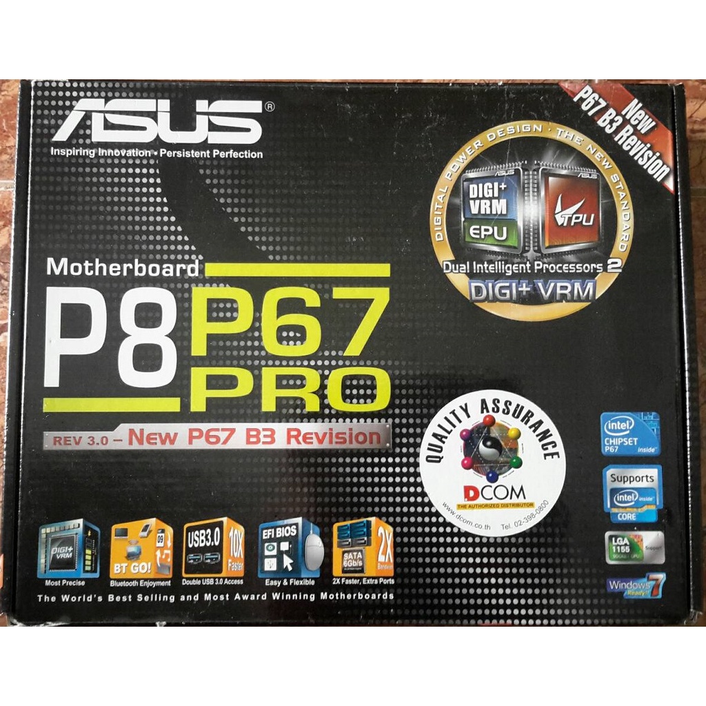 Mainboard Asus P8P67 Pro  Socket 1155 Gen 2 / Gen 3 พร้อมเพทหลังเดิมๆ สภาพดี
