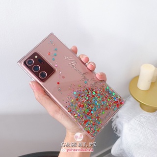 ❤️‍🔥สั่งทำ เคสกากเพชรหลากสี+ใส่ชื่อ เคสS22ultra Note20ultra s21ultra iphone13promax A53 v23 reno7