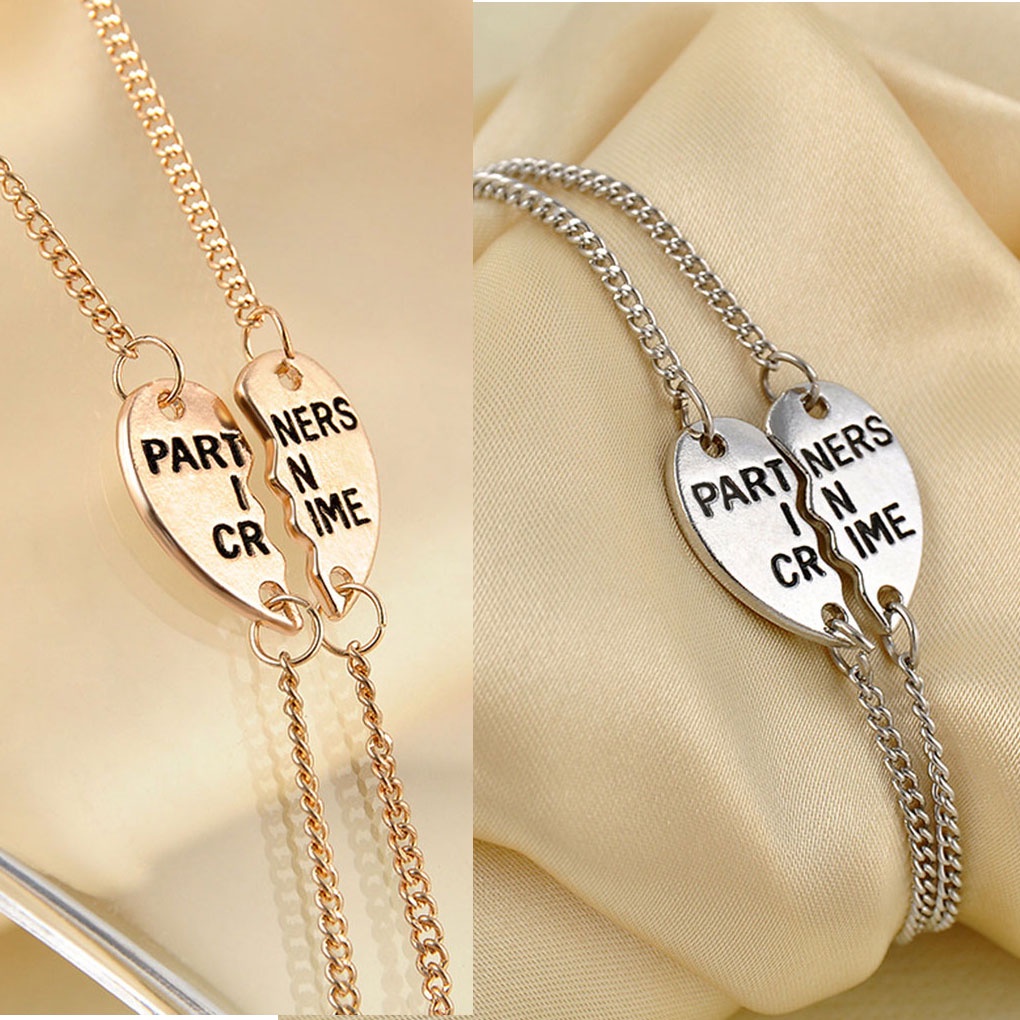 2Pcs Couples Half Heart Bangle Lovers Women Men Friends Wristband Bracelet Bling Valentine's Day Gift #4
