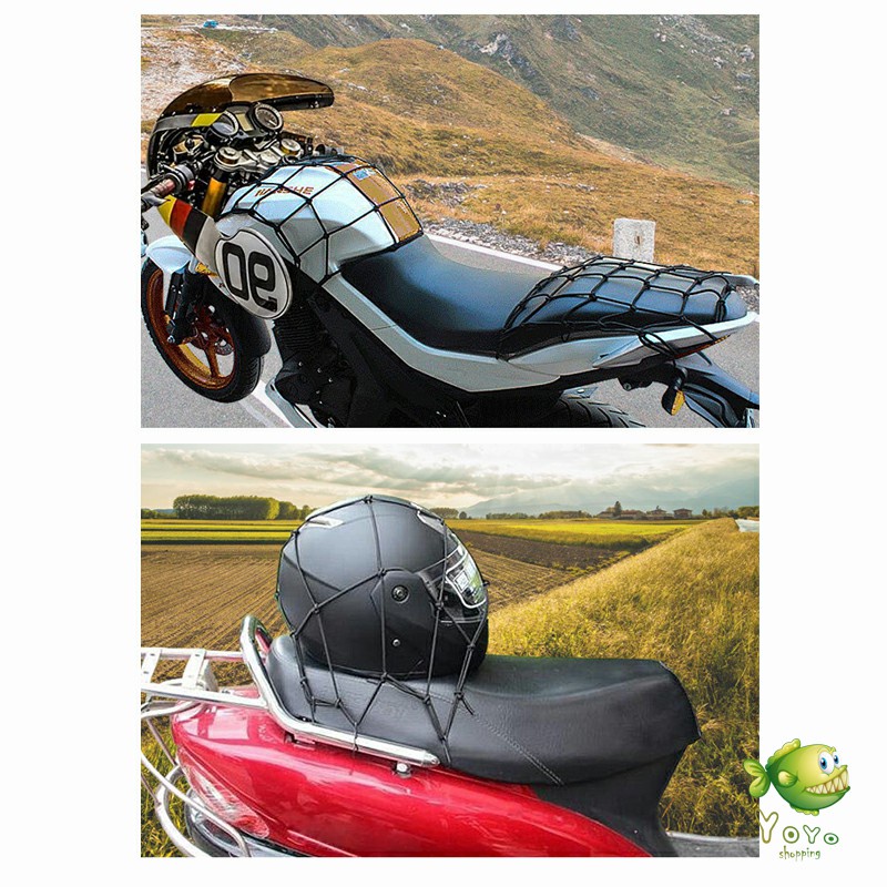 YOYO ตาข่าย ตาข่ายคลุมตะกร้าหน้ารถ ตาข่ายหน้ารถอเนกประสงค์  motorcycle fuel tank net bag - รูปที่ 3