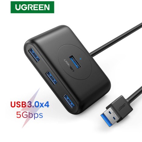 USB Hubs & Card Readers 319 บาท UGREEN USB 3.0 HUB High-Speed Expansion 4-Port with Micro USB พอร์ต สีดำ สายยาว 1 เมตร Computers & Accessories