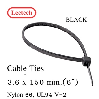 เคเบิ้ลไทร์ 6 นิ้ว Leetech Cable Ties Nylon 66 UL94 V-2 3.6x150 mm. (100 Pcs.)