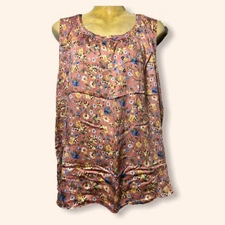 เสื้อคอกระเช้า ลายดอก ผ้าเเมมเบิร์ด มีกระเป๋า คุณแม่ สปัน P01