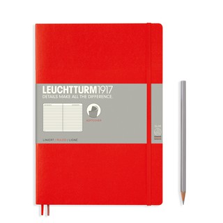Leuchtturm1917 Softcover Notebooks "Red" สมุดโน๊ต Leuchtturm1917 ปกอ่อน สีแดง