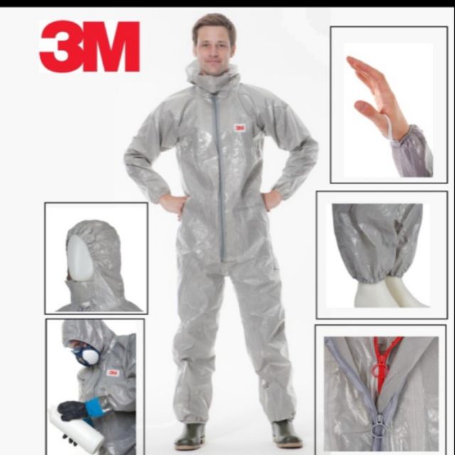 Big saleชุดป้องกันสารเคมี 3m 4570  กันเชื้อโรค size M  L พร้อมส่งไม่ต้องรอ