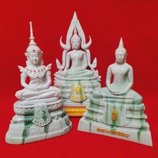 (ชุด3องค์) พระพุทธรูปคู่บ้านลายหินอ่อน (หน้าตัก5นิ้ว)งานสวยระดับ Premium ผ่านพิธีพุทธาภิเษกแล้ว