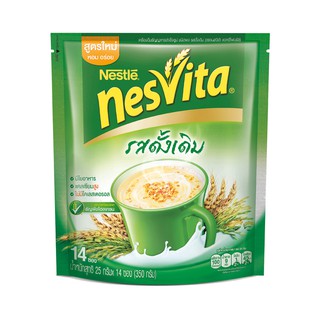 NESVITA เนสวิต้า เครื่องดื่มธัญญาหารสำเร็จรูป รสดั้งเดิม ผสมใยอาหาร 25กรัม x 14 ซอง