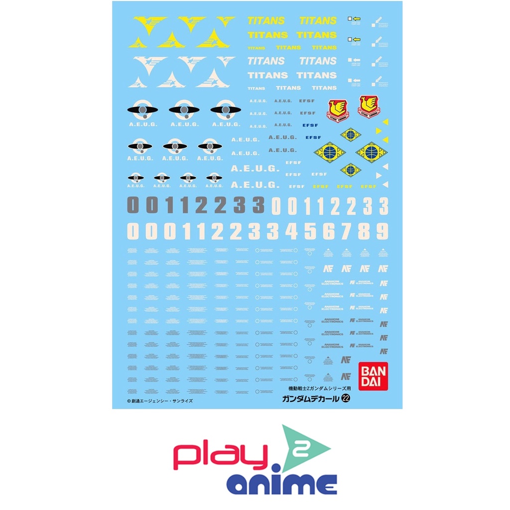 Bandai GUNDAM DECAL 22 MG MULTIUSE - ZETA
