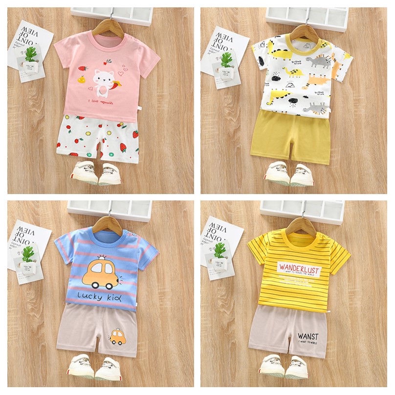 0-8 years old childrens short sleeve suit cotton baby clothes boy ...