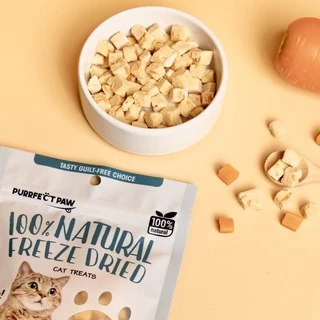 🐾 ขนมแมว อกไก่ผสมแครอทฟรีซดราย 100%(Purrfect Paw) ดีต่อสุขภาพ ขนมแมวไม่เค็ม ขนมแมวฟรีซดราย Freeze dried แมว