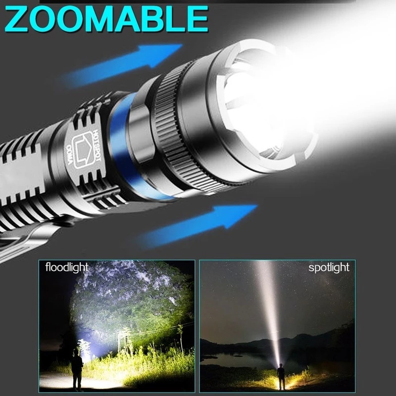 ไฟฉาย Led ขนาดเล็ก ที่แข็งแกร่ง / ไฟฉายกันน้ํา แบบชาร์จ USB สําหรับตั้งแคมป์กลางแจ้ง ตกปลา เดินป่า ราคา ถูกที่สุด ดีลบีเคเค แกลเลอรีภาพที่ 4