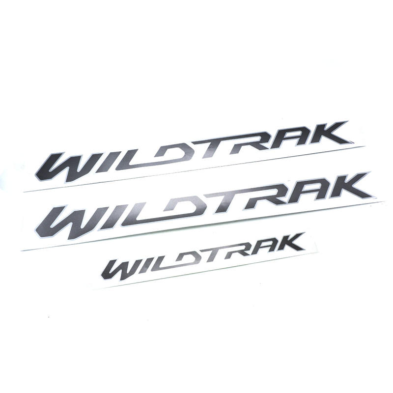 สติ๊กเกอร์ WILDTRAK บอร์น Set 3Pcs Silver Sticker Decals Wildtrak Ford Ranger 2015 - 2020