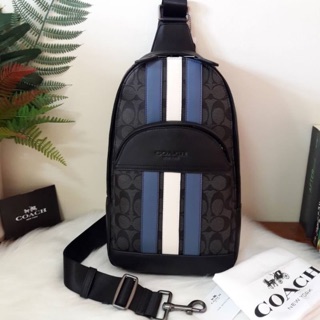 COACH HOUSTON PACK IN SIGNATURE CANVAS WITH VARSITY STRIPE COACH F67249