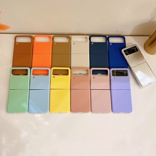 เคส Samsung Galaxy Z Flip 3 case สีแคนดี้เคสโทรศัพท์กันกระแทกพีซีแบบแข็งเคสแบบพับ