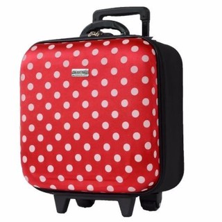 Wheal กระเป๋าเดินทางหน้านูน กระเป๋าล้อลาก 16x16 นิ้ว Code F33516 B-Dot (Red)