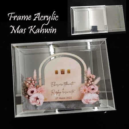 กรอบอะคริลิค Duit Hantaran Kahwin / Frame duit mas kahwin/อะคริลิคโปร่งใส/8.5"x7"x2" (M)