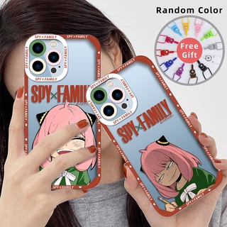 เคสโทรศัพท์มือถือ ซิลิโคนนิ่ม TPU ลายอะนิเมะ Spy×Family พร้อมสายคล้อง แฟชั่น สําหรับ iPhone 13 Pro Max 11 12 7 8 Plus SE 2020