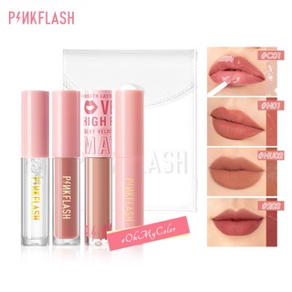 Pinkflash Lip Set ลิปสติกลิปกลอสเนื้อแมทให้ความชุ่มชื้น