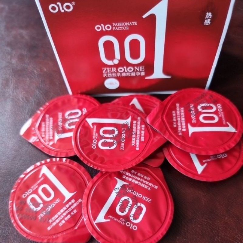 olo ถุงยางอนามัย #52 🔴สีแดงชนิดบางมาก รุ่นดั่งเดิม ขนาดเพียง 0.01mm. ราคาต่อ1ชิ้น ❌ไม่ระบุชื่อสินค้า