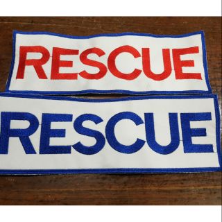 อาร์ม RESCUE ใหญ่ ติดหลัง แบบเย็บติด ติดตีนตุ๊กแก