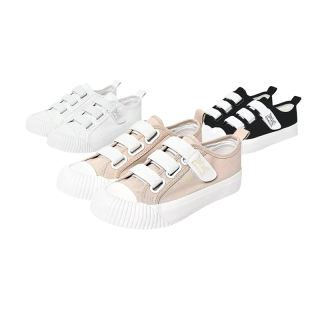 KANGOL Sneakers unisex, ขาวดำมีในสต็อก รองเท้าผ้าใบ รุ่น Velcro เวลโก้ แบบแปะ สีดำ,ขาว,ครีม 69522003