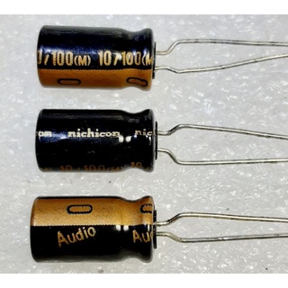 Nichicon Audio 10uf 100v Capacitor ตัวเก็บประจุ คาปาซิเตอร์