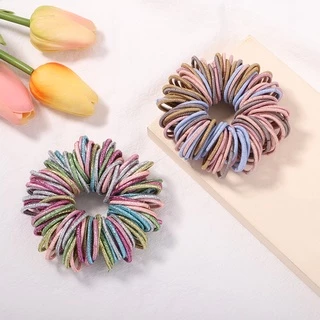 Tinywiny Candy Color Soft Elastic Hair Ties 100 ชิ้นสําหรับเด็กผู้หญิงและเด็ก