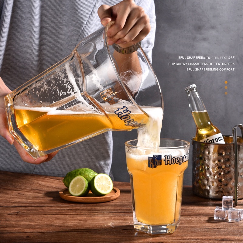 【พร้อมส่งในไทย】BigSize 4100MLแก้วเบียร์ Hoegaarden โฮการ์เด้นขนาดใหญ่ หนา อย่างดี 4100ML