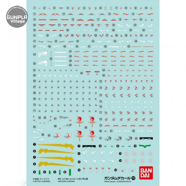 Bandai Decal GD112 RG Unicorn Gundam 4573102579713 (Decal)