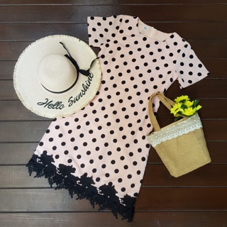 🌼Polka Dot Dress🌼เดรสสั้น สินค้าพร้อมส่ง