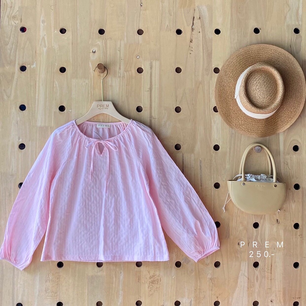♡︎ เสื้อคอตตอน แขนยาว ♡︎ ใส่สบาย ไม่ร้อน ทอลายตรง สีสวย