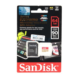 Micro SD 64GB Sandisk Extreme (90MB. ClassL10)