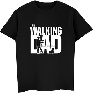 T-shirt  เสื้อยืดลําลอง ผ้าฝ้าย แขนสั้น คอกลม พิมพ์ลาย The WALKING DAD แฟชั่นสําหรับผู้ชายS-5XL