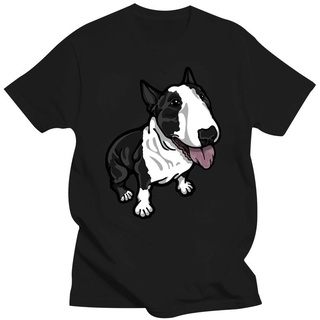 เสื้อยืดครอปเสื้อยืดแขนสั้นลําลอง ผ้าฝ้าย พิมพ์ลาย Happy Bull Terrier แฟชั่นยอดนิยม สําหรับผู้ชายS-5XL