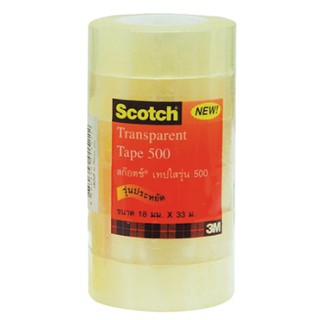 สก็อตเทปใสแกนเล็ก 3M #500 3/4"*36Y(6ม้วน/แพ็ค)